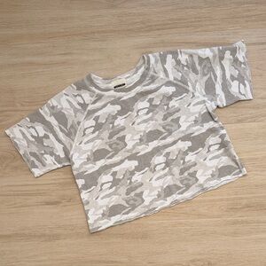 Monrow Kids Gray Camo Tee